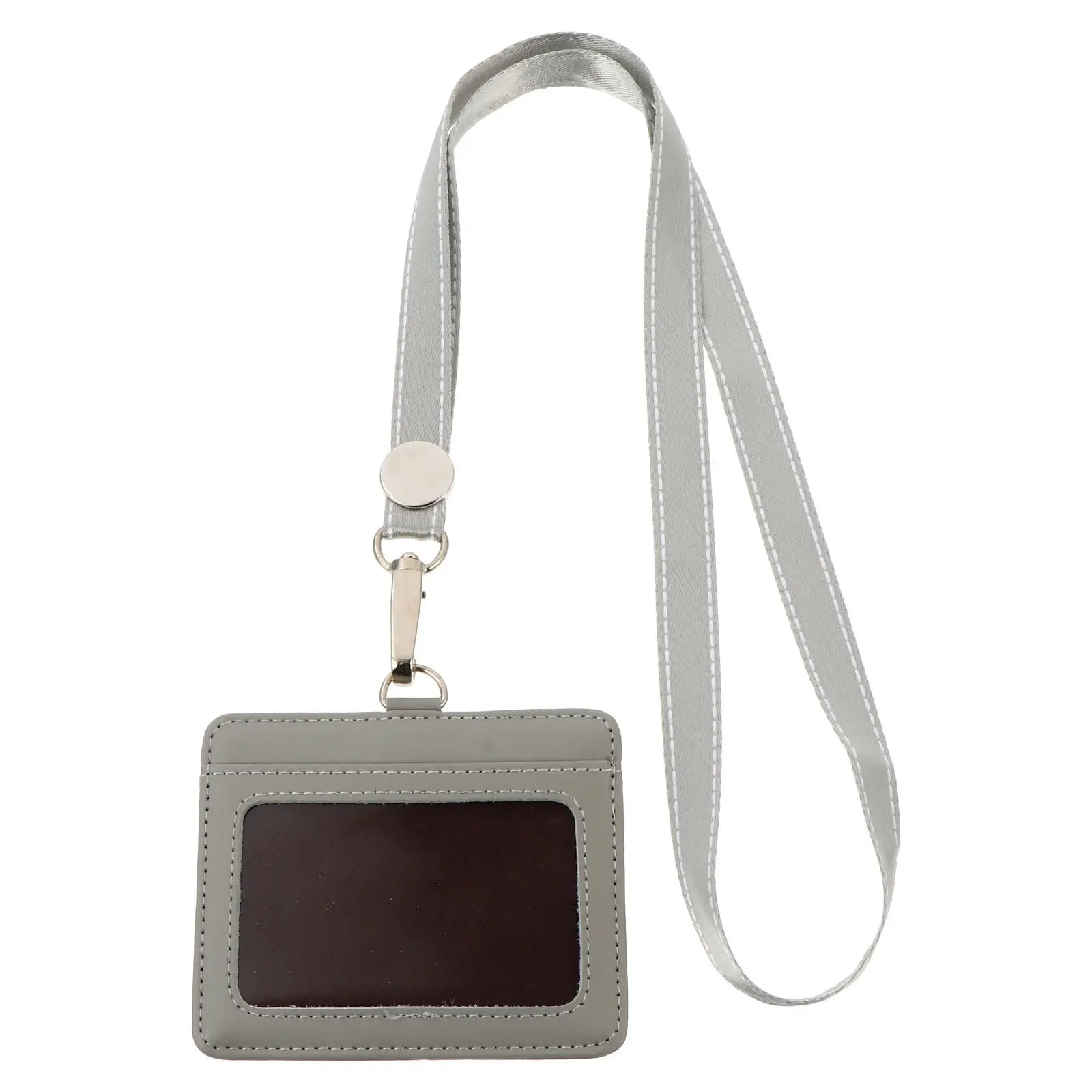 1Pcs Heavy Duty Zinc Alloy Badge Holder with Hanging Buckle Two-Slot Design Clear Front Window for Id Card Business Card Pass