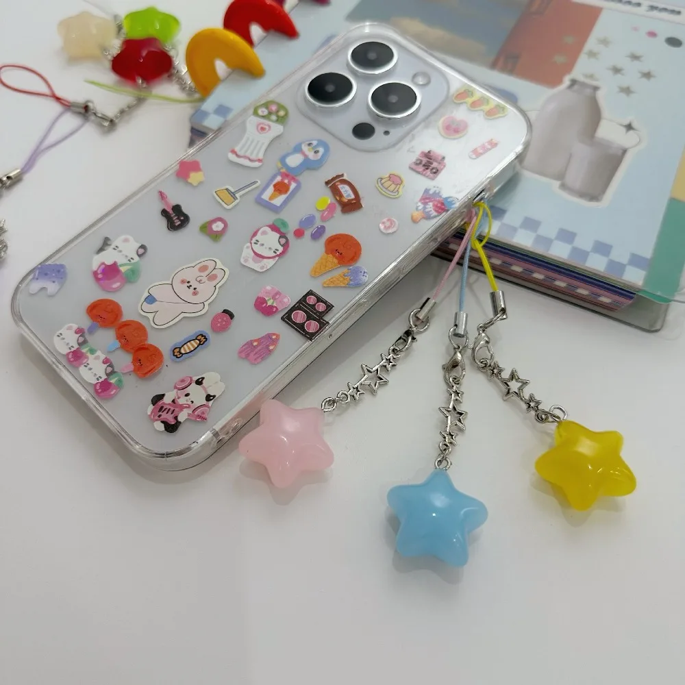 Fashion Star Star Phone Strap Pendant Universal Phone Hanging Rope Candy Color Keychain Mobile Phone Chain Couple Gift