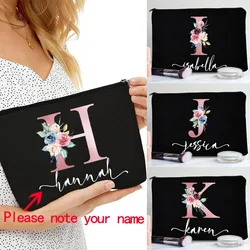 Customized Name Storage Pouch Bridesmaid Clutch Outdoor Travel Pouch Beauty Makeup Bag Bachelor Party Gift Black Cosmetic Bag