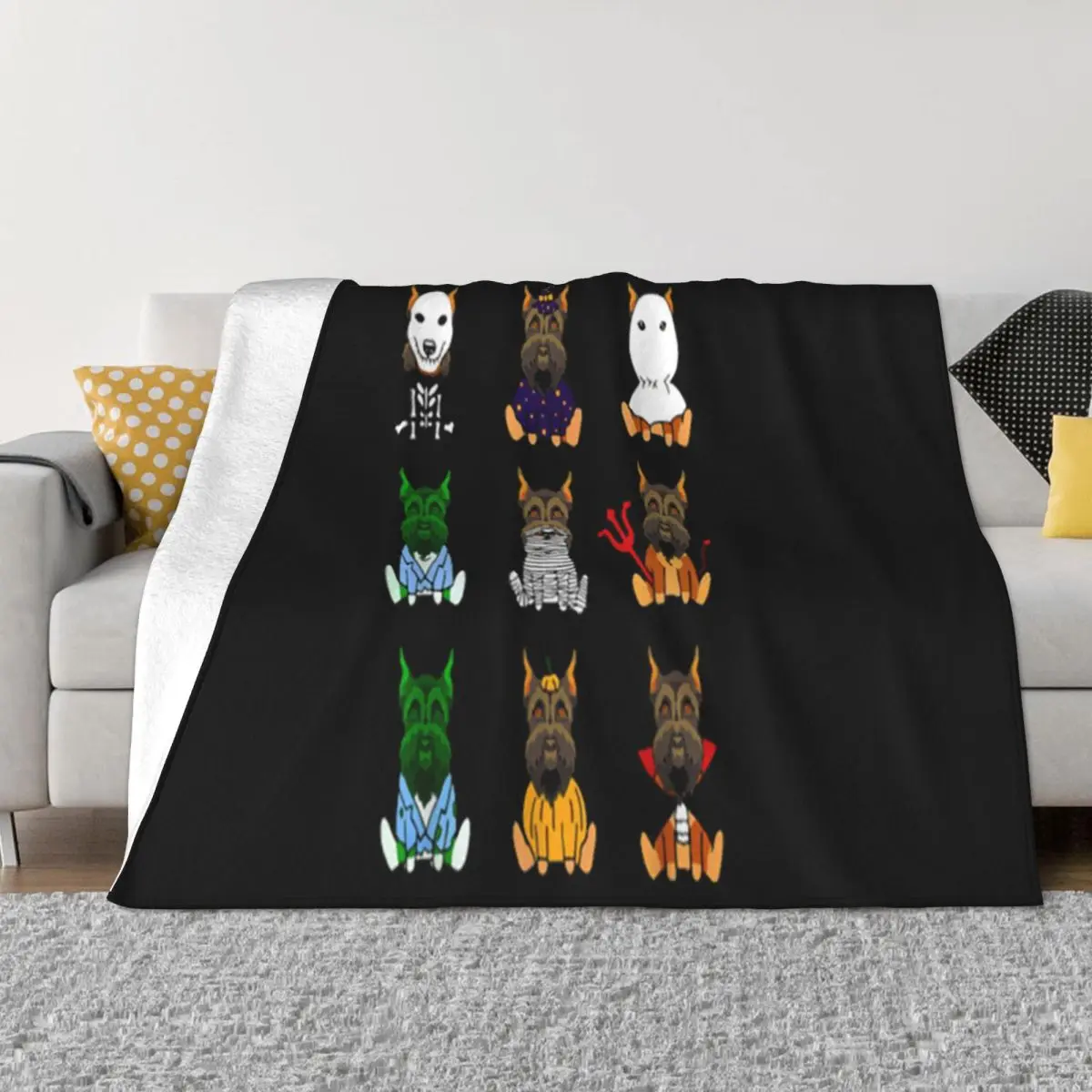 Top Giant Schnauzer Halloween Giant Schnauzer Halloween Adults Many Colors On Sale Print Geek Throw Blanket