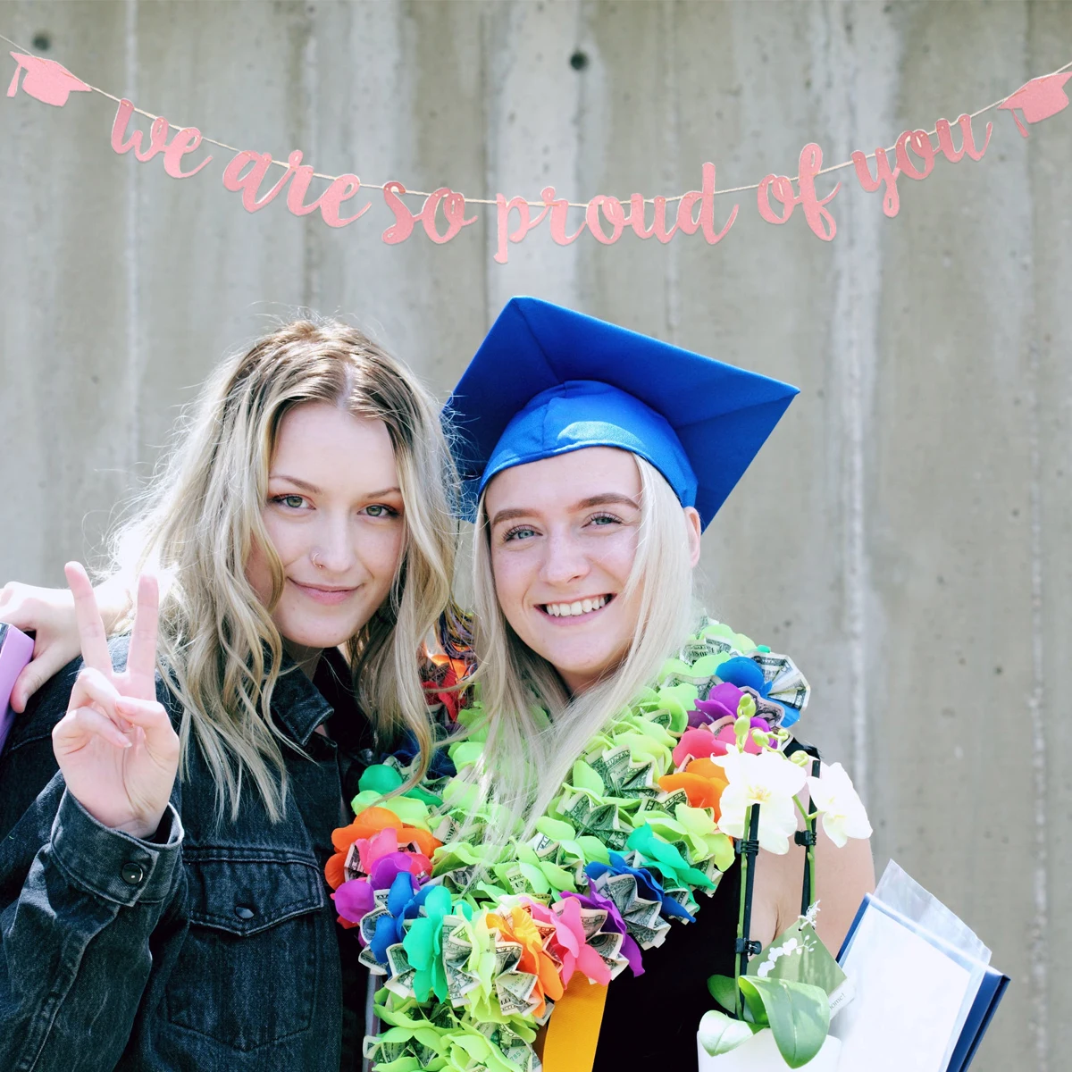 

2Pcs Graduation Banner Set Decorations Banners for Party Supplies Hanging Wall Door Window Photo Backdrops Doctor Hat Pull