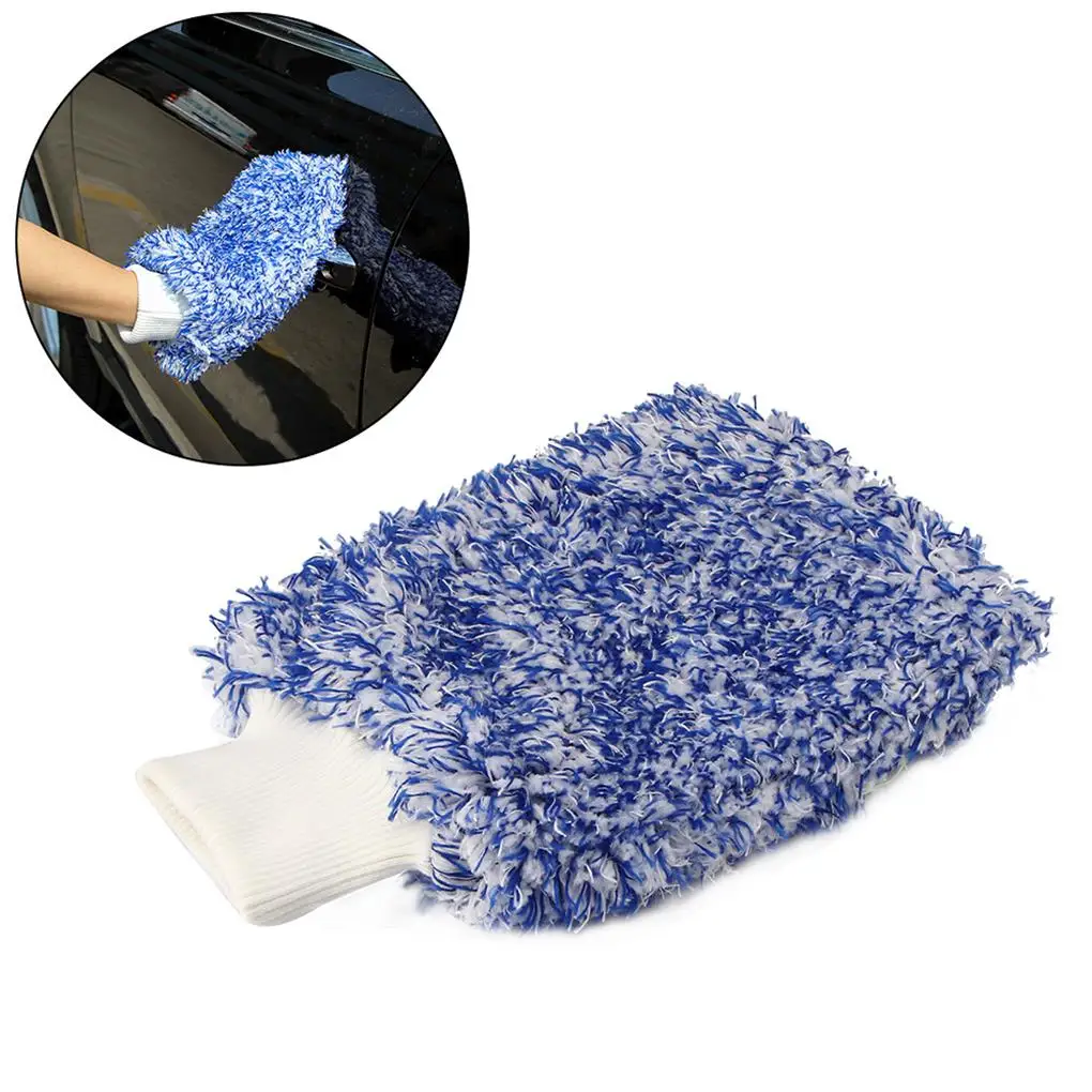 

Microfiber Wash Mitt Washing Gloves High Density Scratch Free Car Cleaning Glove for Home Kitchen Bathroom Office