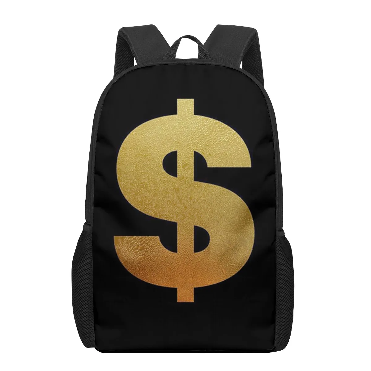 Sac d'école à motif 3D pour enfants, sac à dos pour enfants, sacs de livre décontractés, sacs à dos pour garçons et filles, dollars jeunesse, argent