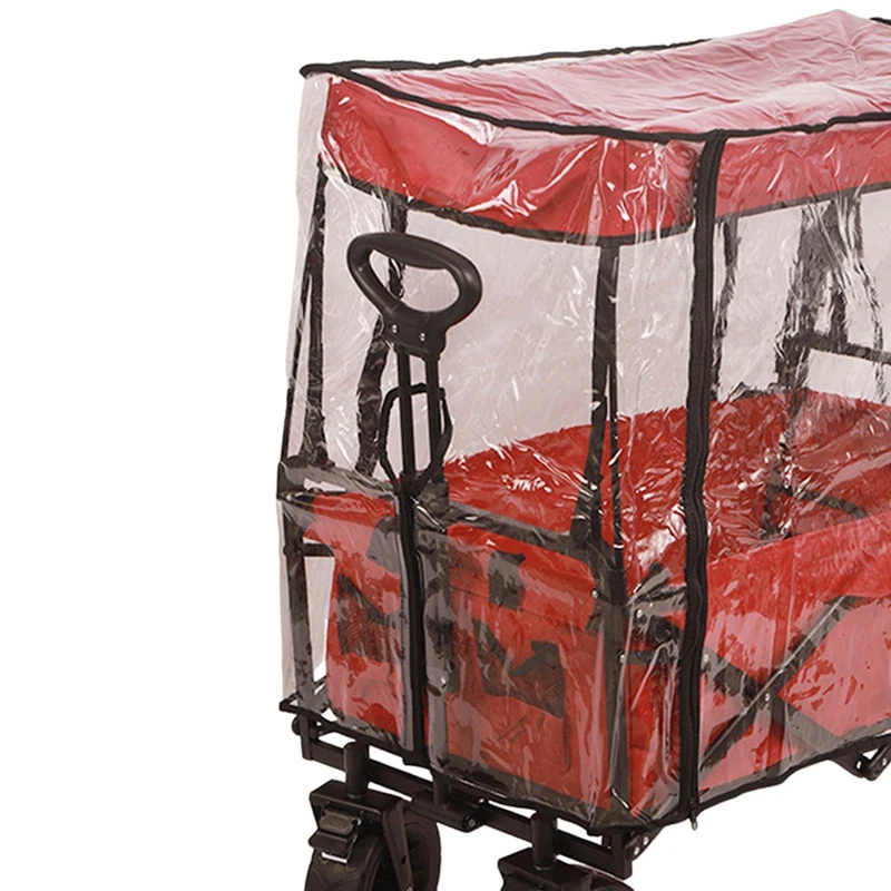 1 Piece Camping Trolley Rain Cover Transparent PVC Garden Picnic Wagon Stroller Cart Waterproof Cover