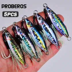 PROBEROS 5pcs Fast Sinking Metal Spoon Jig Fishing Lure,7/10/14/18/30g Fishing Lure For Freshwater And Saltwater,Outdoor fishing