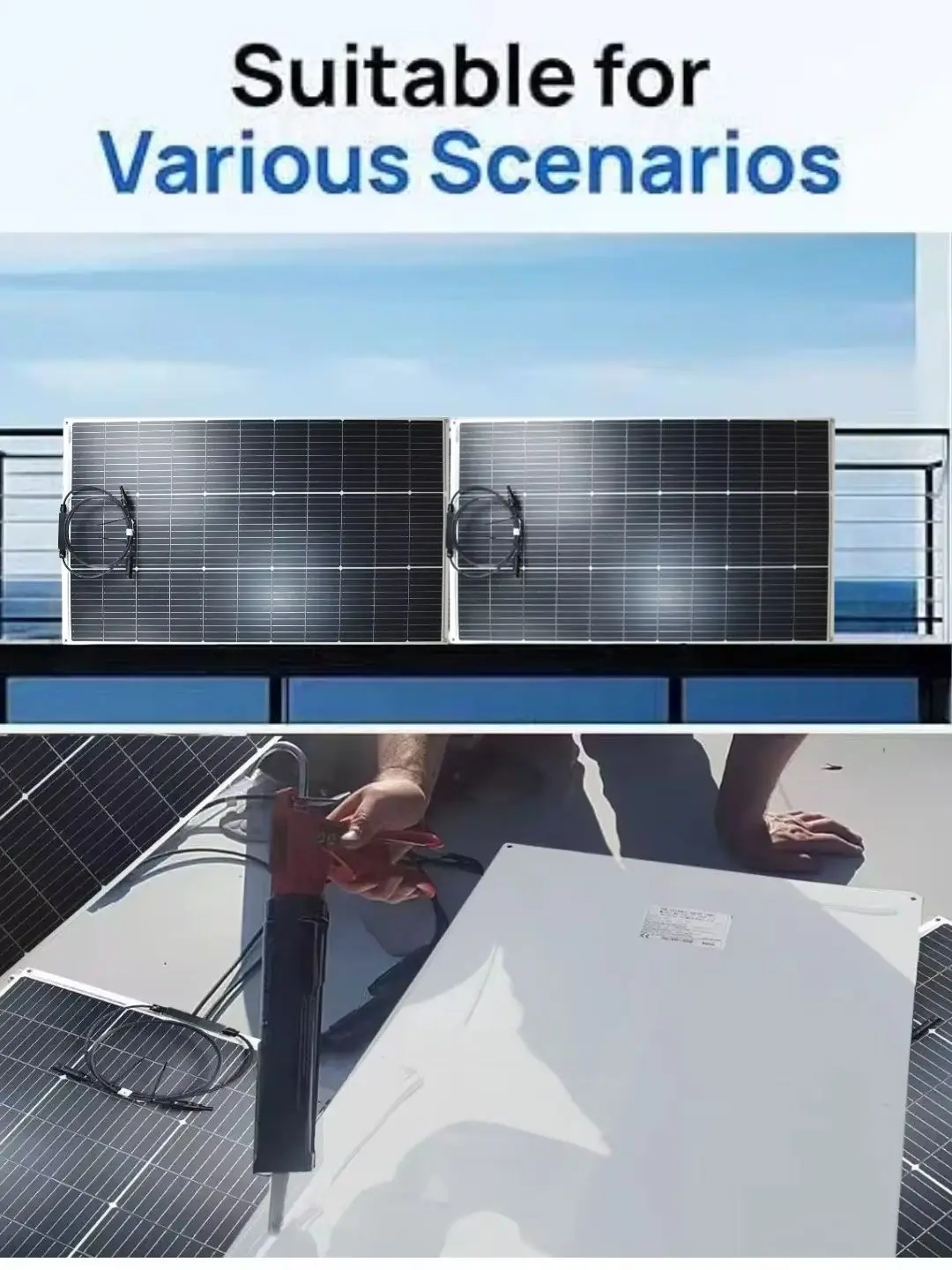 250W Tragbare Solaranlagen-Kits, 18V flexible Solarmodule, monokristalline Solarzellen, leicht und wasserdicht für 12V/24V Batterieladung, Wohnmobil, Boot