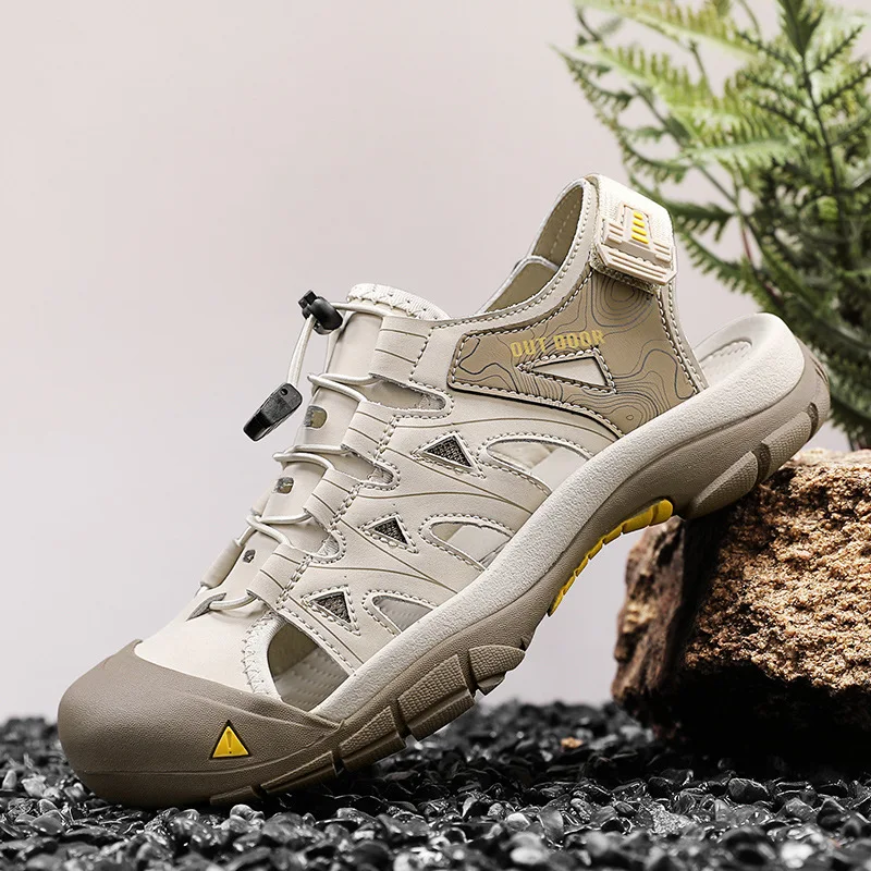 

Men's Closed-Toe Outdoor Hiking Sandals, Anti-Slip Breathable Water Shoes, Quick-Drying Sports Sandals for Trekking Beach