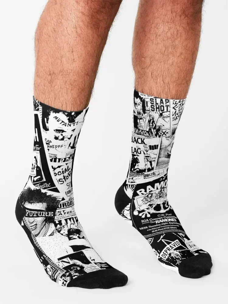 Punk Flyers Collage Socks sport hockey winter gift Boy Child Socks Women's