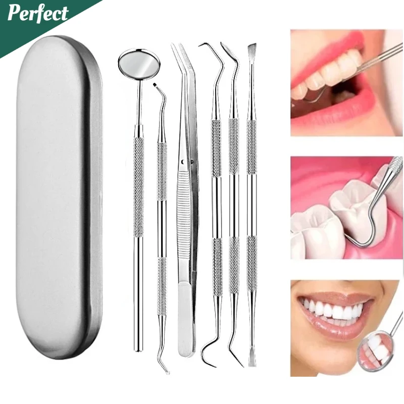 6/5/4/3Stainless Steel Dental Tools Oral Care Set Endoscope for Tooth Removal Endoscope Tooth Removal Tartar Removal Iron Box