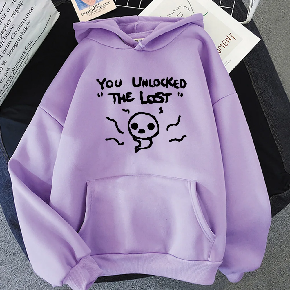 The Binding of Isaac Otoño Invierno sudaderas con capucha mujer sudadera de manga larga con estampado de letras con capucha Casual dibujos animados más ropa deportiva Unisex