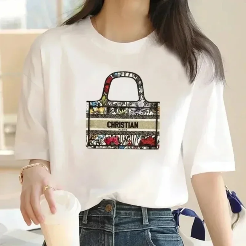 

Summer Fashion Women's Cartoon Fashion Printed Y2k T-shirt New Casual Breathable Clothing Loose T-shirt Soft Top Womens Clothing