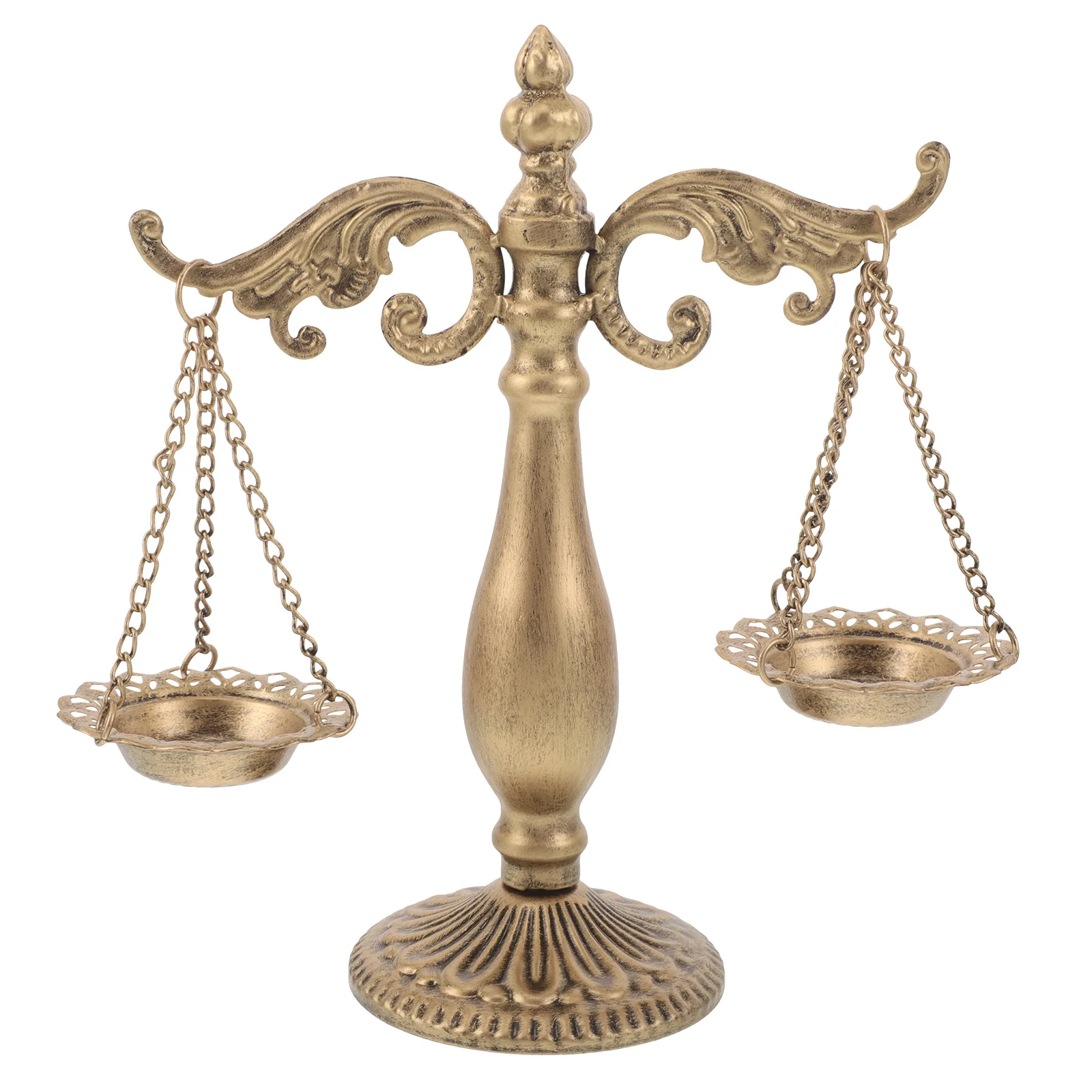 

Vintage Libra Decor: Iron Balance Scale For Home Office Desk Jewelry Display Tray, Lawyer Gift, Farmhouse Shelf Ornament