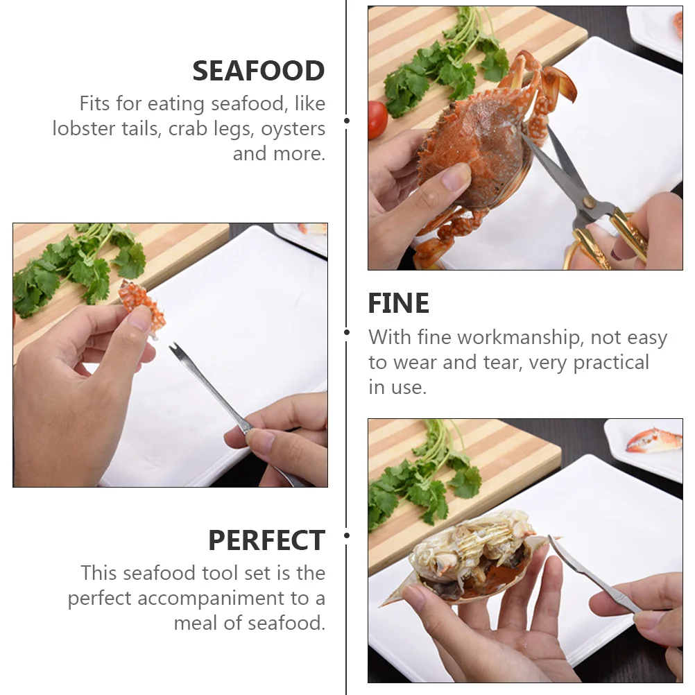 

1Set Stainless Steel Crab Peel Tools Eating Tools Lobster Shrimp Crab Legs Oysters Practical