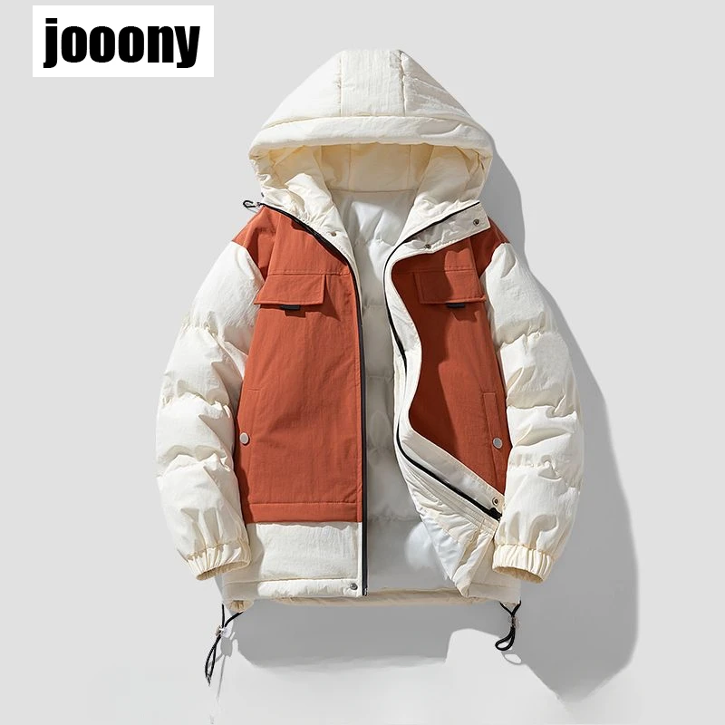 

Thicken Warm Winter Jacket Men Solid Loose Hooded Cargo Jacket Mens Thick Warm Outwear Coats Versatile Parkas Mens Casual Jacket