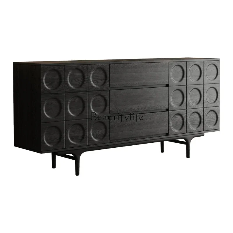 

L*All solid wood dining side cabinet, living room against the wall, floor-to-ceiling multi-layer drawer storage side cabinet