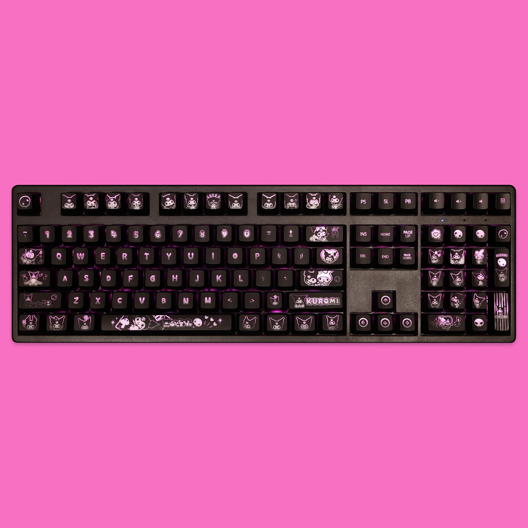 Cartoon Sanrio Kuromi Translucent Keycaps Customised OEM Cherry Profile Gaming Mechanical Keyboard MX Switch Ergonomic Keycaps