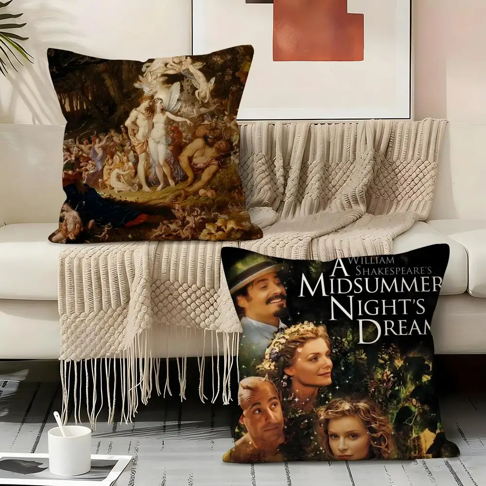 A M-midsummer Night's Dream Pillow Case Linen Pillow Covers Cover For Couch Living Room Bench Patio Floor Linen Home Decor