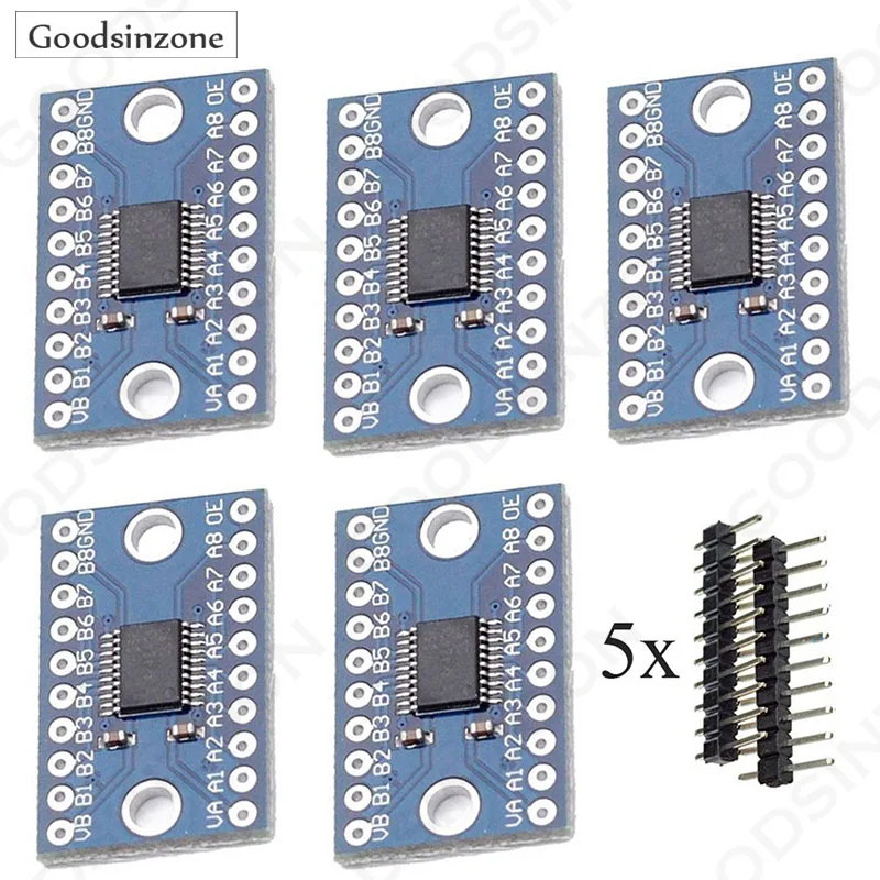 

5pcs TXS0108E High Speed Full Duplex 8 Way 8 Channel Level Conversion Module 8-Bit Logic Level Bi-Directional Converter