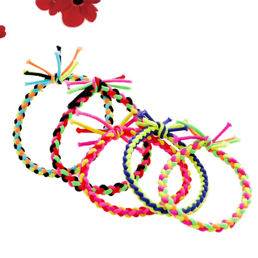 Attaches élastiques de couleur fluorescente, 20 pièces, porte-queue de cheval pour femmes et filles, usage quotidien, corde à cheveux extensible, Design Simple