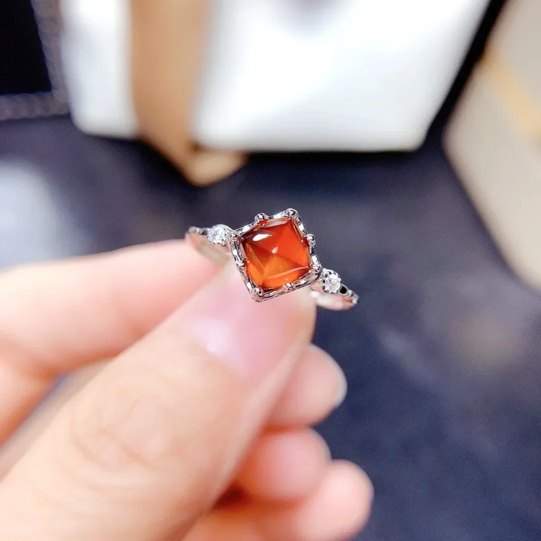 Sólido 925 prata esterlina natural rubi jóias anel para mulheres finas anillos de 925 jóias de prata vermelho rubi pedra preciosa anel caixa