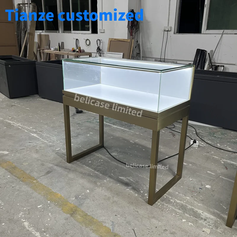 (Customized) high end jewellery display stainless steel display cabinet jewelry store custom jewelry showcase