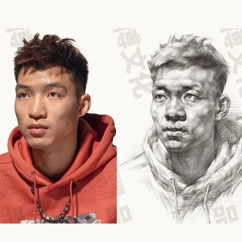 HVV Wu Heng Sketch Portrait Tutorial 2022 Art Exam Style Facial Features Structure Practice Drawing Guide