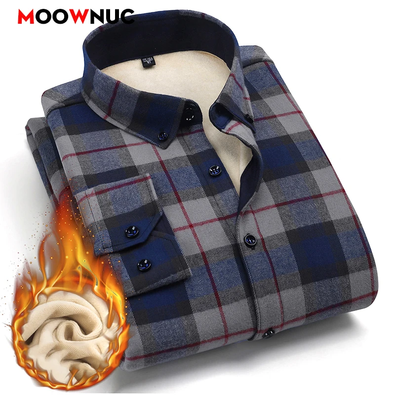 

Long Sleeve Shirt Men Casual Shirt Winter Camisas Mens Clothing Blouse Men's Streetwear Spring Autumn Streetdress Thick Hombre