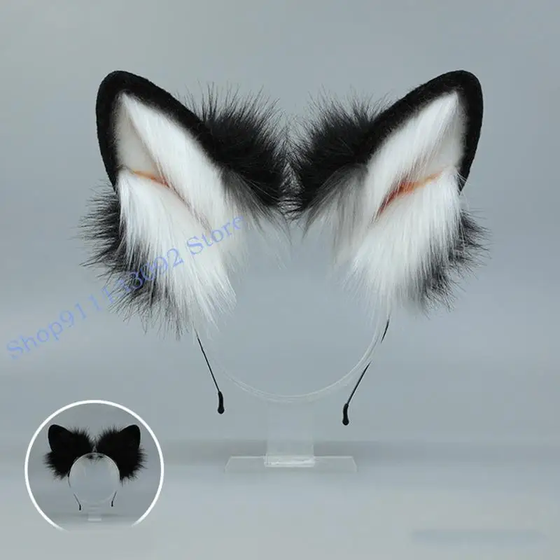 

H9ED Wolf Ears Durable Hair Hoop Women Headband Makeup Hair Accessories