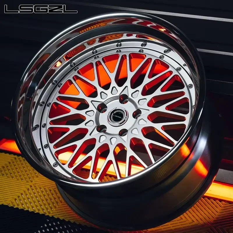 i 2 Piece Deep Dish Forged Alloy Car Wheel Rim Polish Lip 5x114.3 5x120 5x130 15 18 19 20 21 22 23 24 26 Inch Wheel