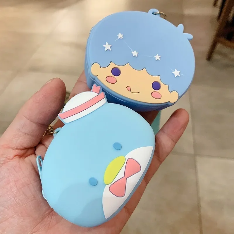 Sanrio Women Coin Purse Cartoon Cute Zipper Silicone Kitty Melody Coin Purse Pouch Purse Earphone Bag Wallet Bag Key Holder Gift