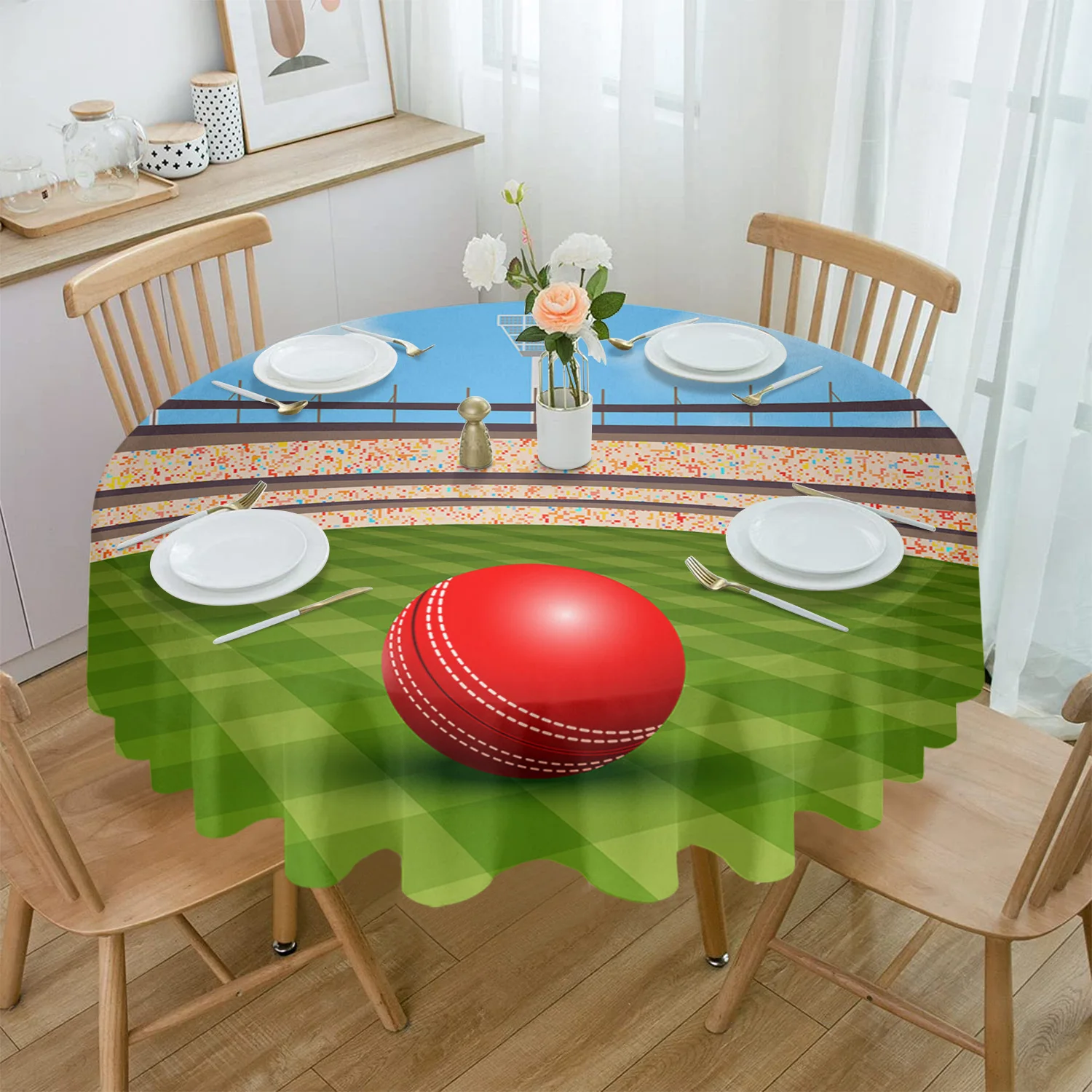 Stadium Ball Rectangular Tablecloth Dustproof Picnic Cloth Home Decoration Kitchen Waterproof Table Cover