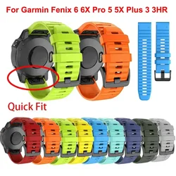 26 22 20mm Strap For Garmin Fenix 7 7s 7x 6 6S 6X Pro 5 5X 5S 5S Plus 3HR 935 Silicone Band instinct Descent Watch Wrist Correa