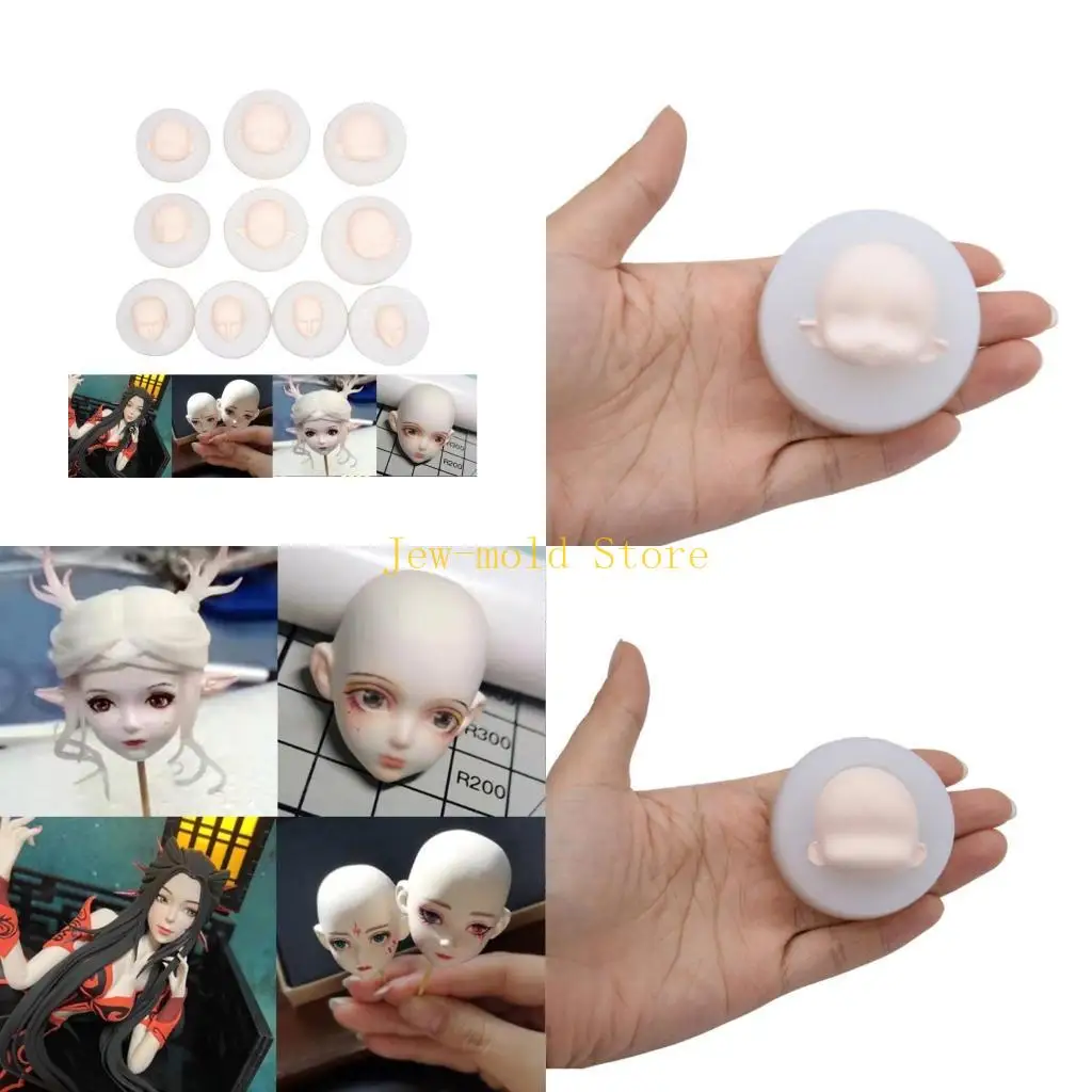 

C71B Handmade Fairy Head Clay Mold Sugarcraft Chocolate Mold Silicone Mold Art