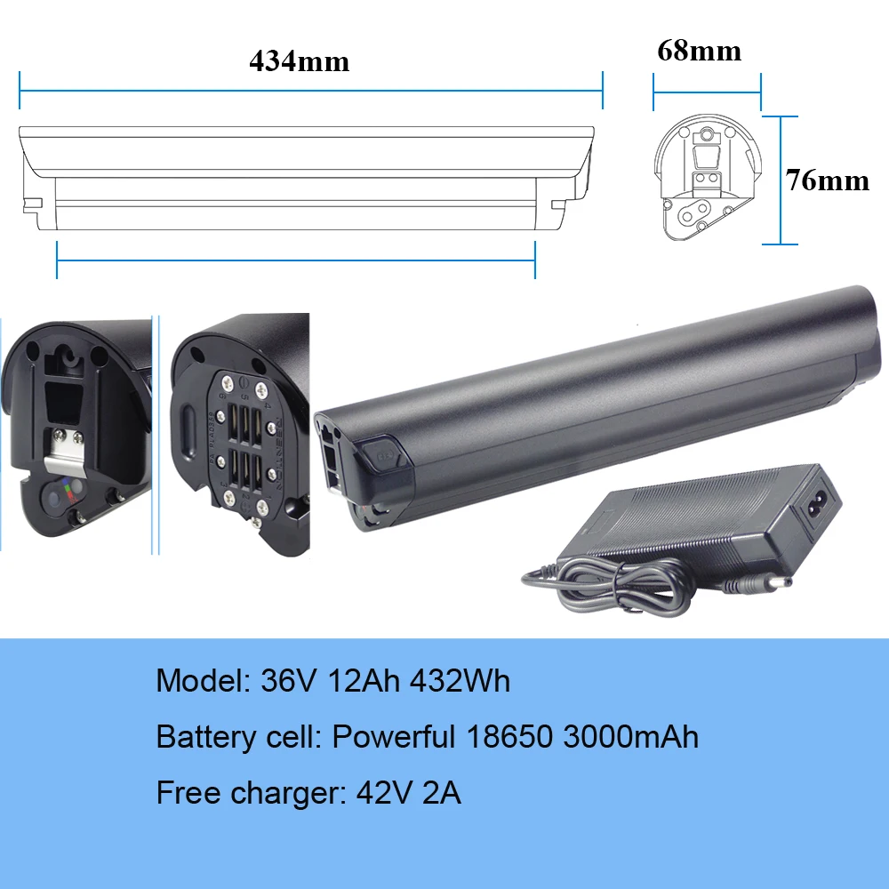CYCLEZONE Reention 36V Integrierter Akku 10,4Ah 12Ah 14Ah für Tenways CG800s Econic One Adventure Bandit Ebike 5