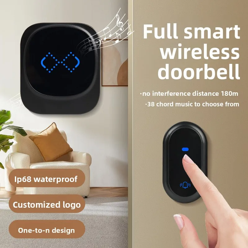 

Самогенерируемый беспроводной дверной звонок, не требующий установки, большой объем через стену, бытовой коммерческий склад, вилла, дверной звонок