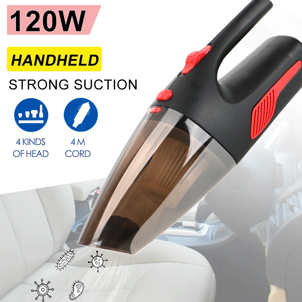 120W 12V 5000PA Car Cleaning Tool Cordless/Car Plug Cleaner Handheld Car Vacuum