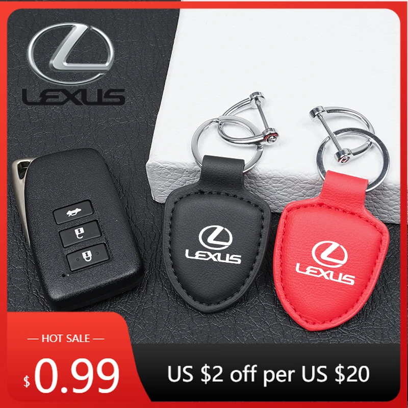 

Interior Stickers Car Keychain Shield Leather Keyring Car Motorcycle Keyring Holder For Lexus RX330 IS250 Ct200h ES300h RX350 IS