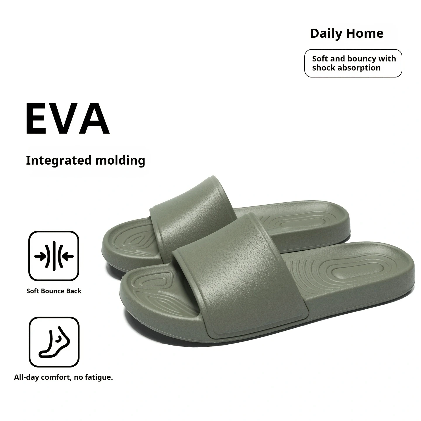 Herren-Slipper aus EVA im Integralformverfahren, weich, stoßdämpfend, rutschfest, für drinnen und den Alltag. – Detail 4