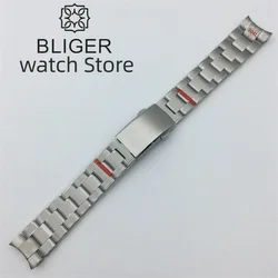 BLIGER 20mm 904L solid stainless steel bracelet strap fits 36mm/39mm/40mm case