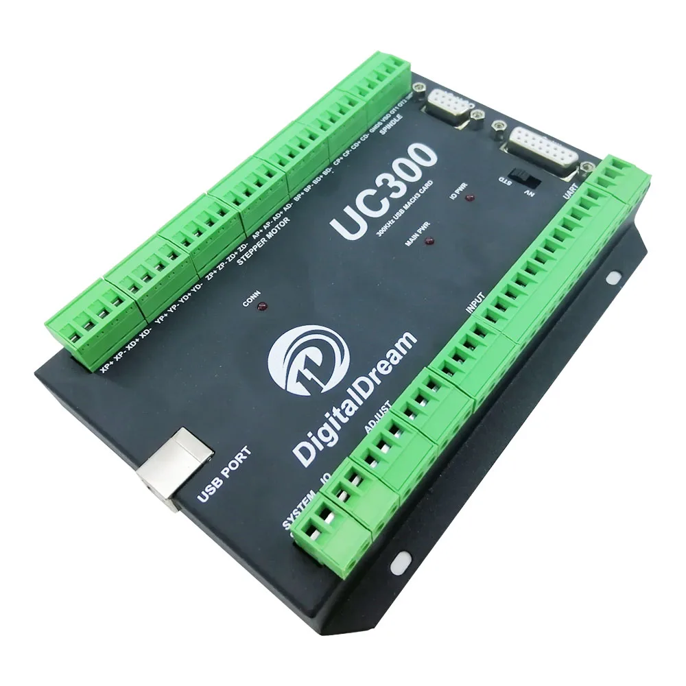 UC300 300Khz 24VDC 1A Mach 3 CNC Motion Controller With NVMPG Pendant For Cutting Machinery Manufacturing Plant With 75w power