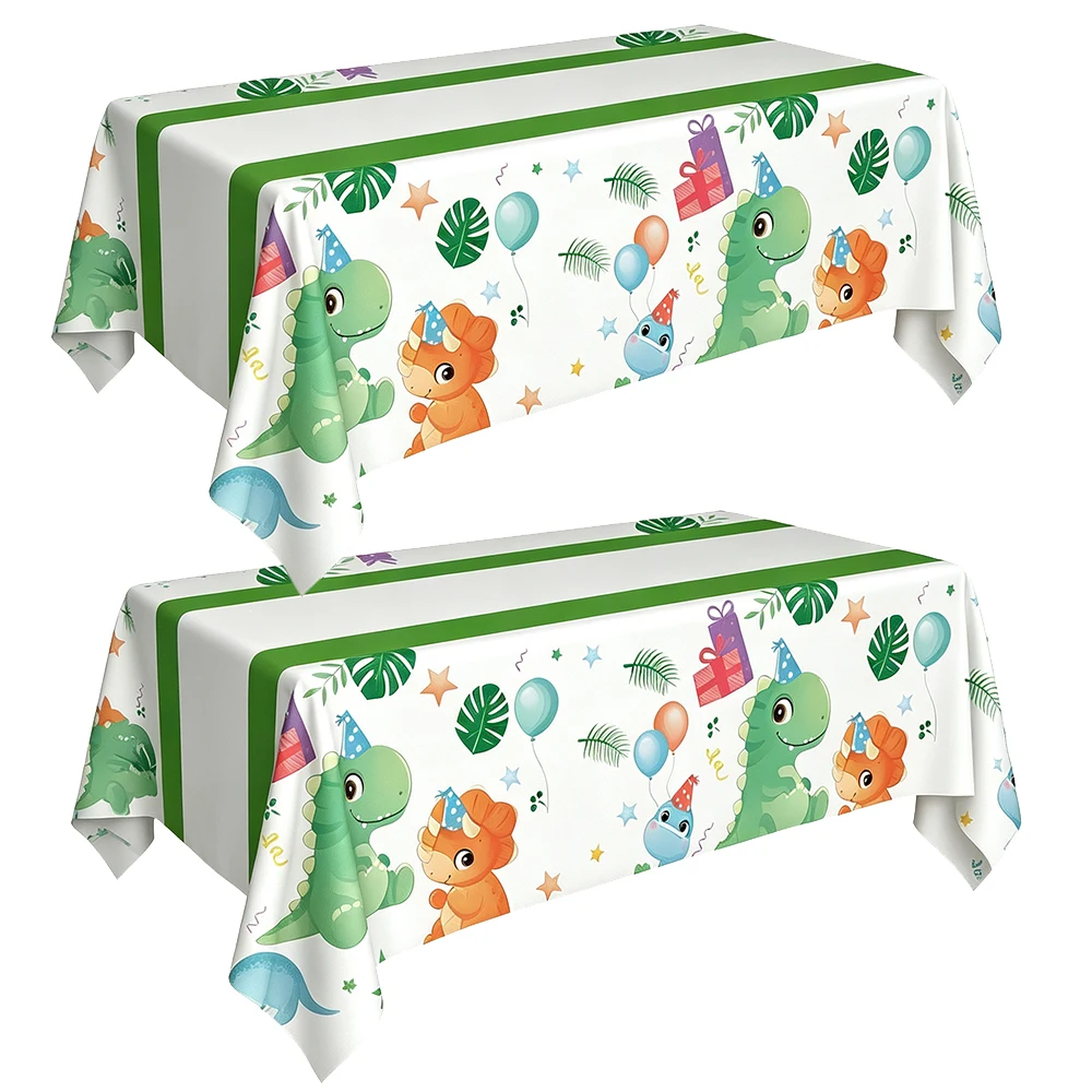 Cute Cartoon Green Dinosaur Disposable Tableware Paper Plates Cups Napkins Tablecloth Birthday Party Baby Shower Decor Supplies view 2