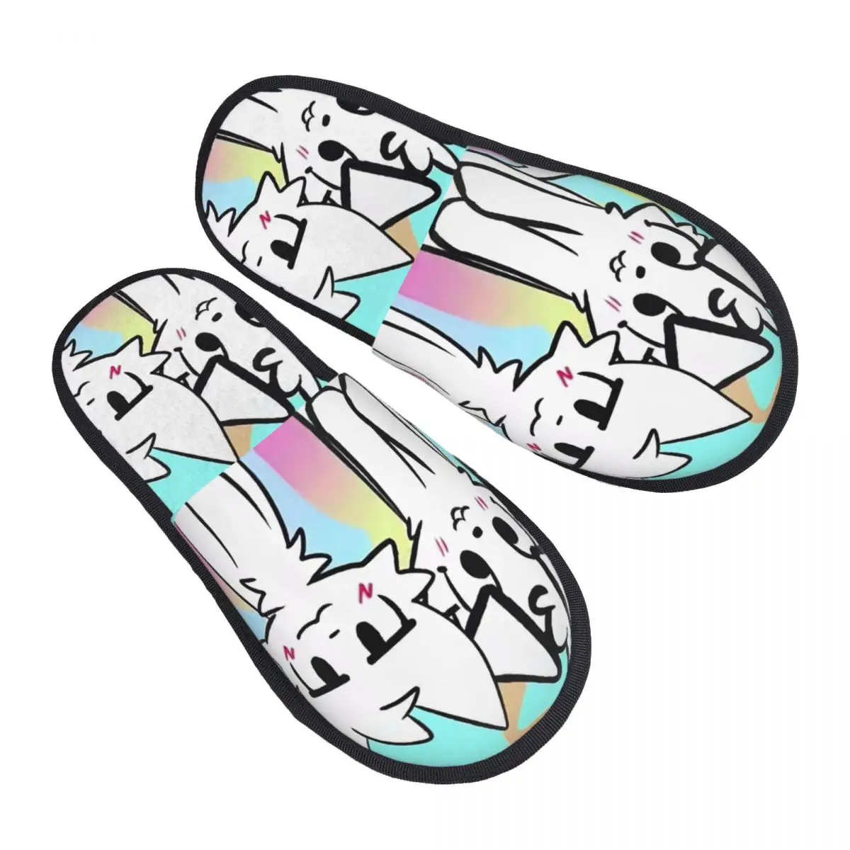 

Winter House Slippers Boykisser Silly Cat Accessories Household Fur Slides Slippers Living Room Cartoon Soft Anti-skid Slides