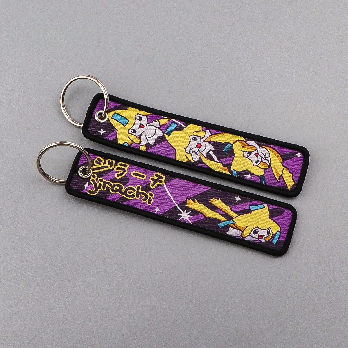 Japanese Anime Game Monsters Embroidery Jet Tag Key Fobs Holder Key Tag Women Men Key Ring Keychain for Motorcycles view 4
