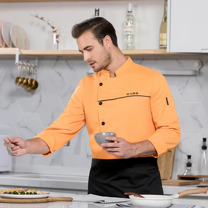 Macacão de Mangas Compridas, Uniforme Chef do Hotel, Roupas de Trabalho da Cozinha, Restaurante Ding Room, Cl, Outono e Inverno