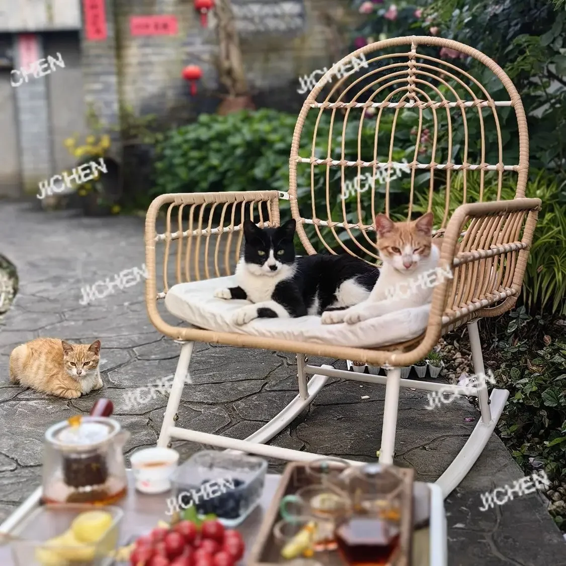 

JC Internet celebrity rocking chair, B&B lounge chair, home living room balcony lounge chair, lazy sofa, outdoor courtyard weave