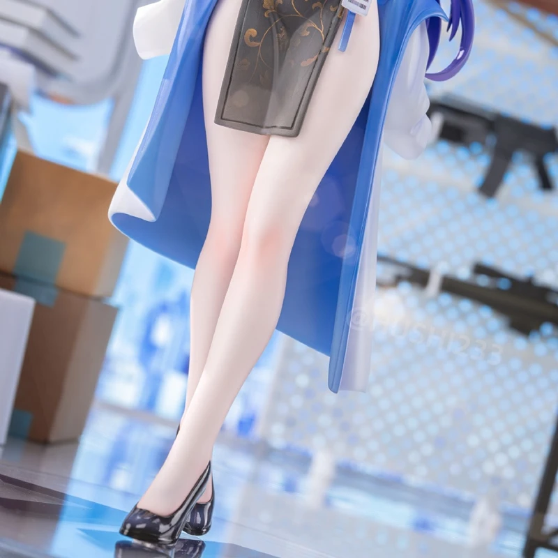 (متوفر) (W_5341) 23 سم Hayase Yuuka Qipao ver. الأزرق الأرشيف غير مصبوغ المفكك GK أنيمي الشكل الأبيض الراتنج أطقم منمذجة #5