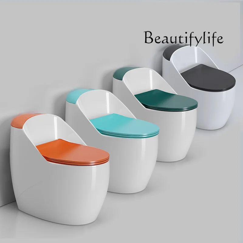 Creative Color Household Flush Toilet Large Impact Large Diameter Straight Flush Siphon Toilet