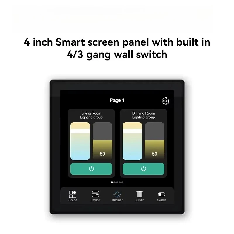 2026 4-inch gateway remote control WIFI 3/4-way smart switch for home multifunctional touchscreen control switch, 240V