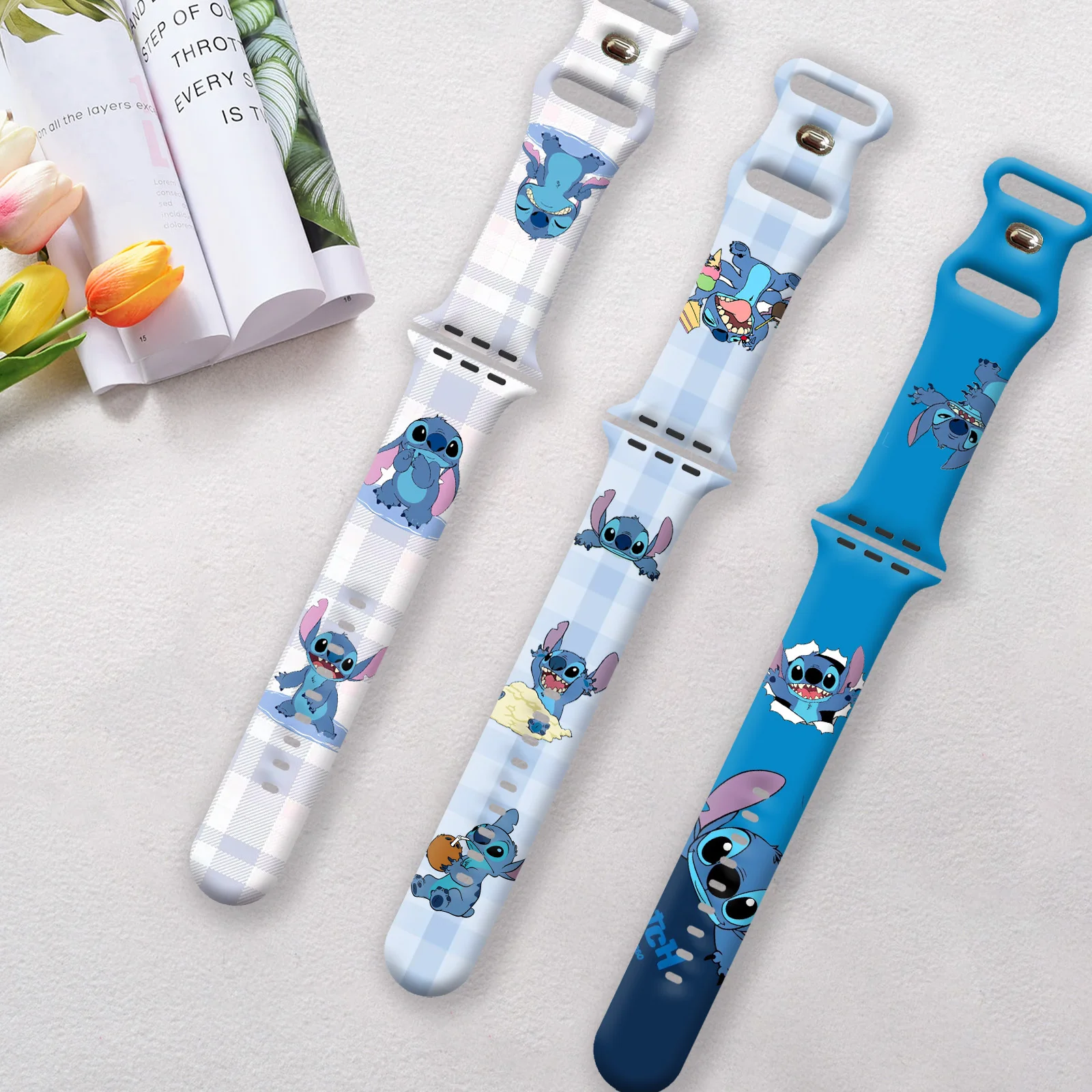 Apple için Disney dikiş silikon baskılı kayış izle 9 8 7 SE bant değiştirilebilir bilezik için iWatch 45mm 44mm 42mm 41mm Watchband