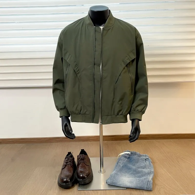 

XS Motorcycle Jaet Мужская мода свободного кроя Long Sve с бейсбольным воротником молодежная куртка из полиэфирного волокна корейское пальто